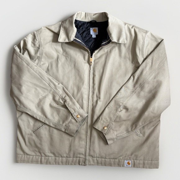 Carhartt Jackets & Blazers - Carhartt Twill Work Chore Jacket 3XL Midweight Quilted Nylon Lined J293 Khaki